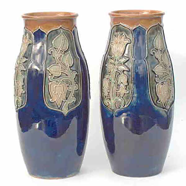 Pair of Royal Doulton Art Nouveau vases