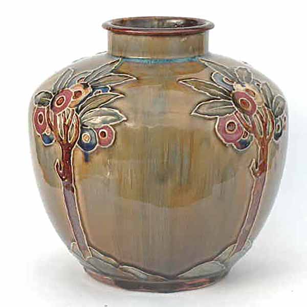 Royal Doulton Art Nouveau large stoneware vase by Maud Bowden
