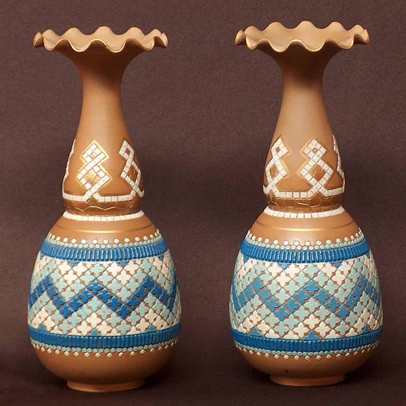 A Pair of Doulton Lambeth Silicon Ware vases