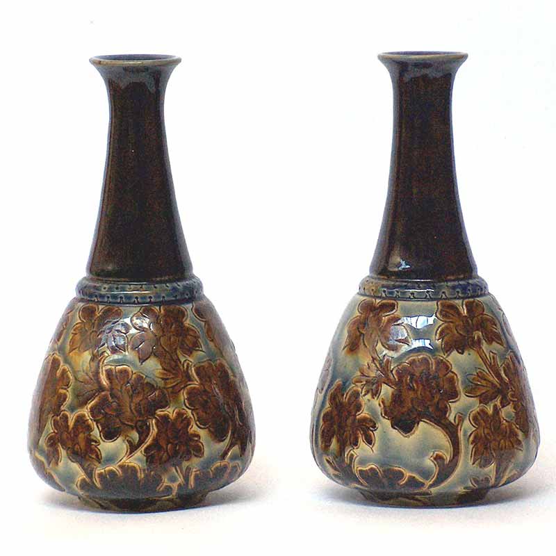 A  pair of early Doulton Lambeth vases by Clara Barker