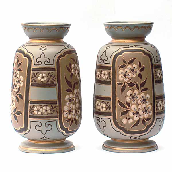 A pair of Doulton Lambeth Siliconware vases by Eliza Simmance