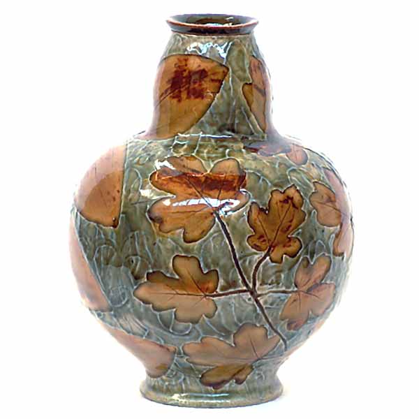 Royal Doulton foliage ware vase by Maud Bowden