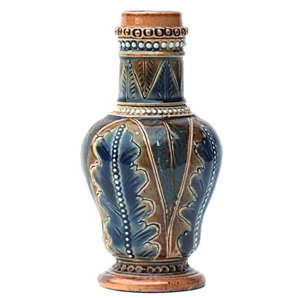 Exquisite Doulton Lambeth 3.25" vase dated 1877
