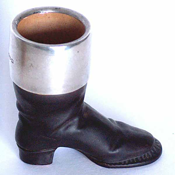 A Doulton Lambeth 2.5" tall Match Holder in the form of a Boot