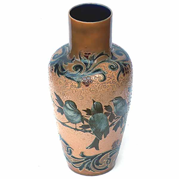 Doulton Lambeth 10.75in vase by Florence E Barlow and Eliza Simmance