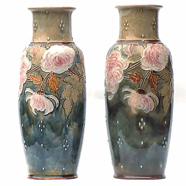 A pair of 11.5in vases by Lily Partington