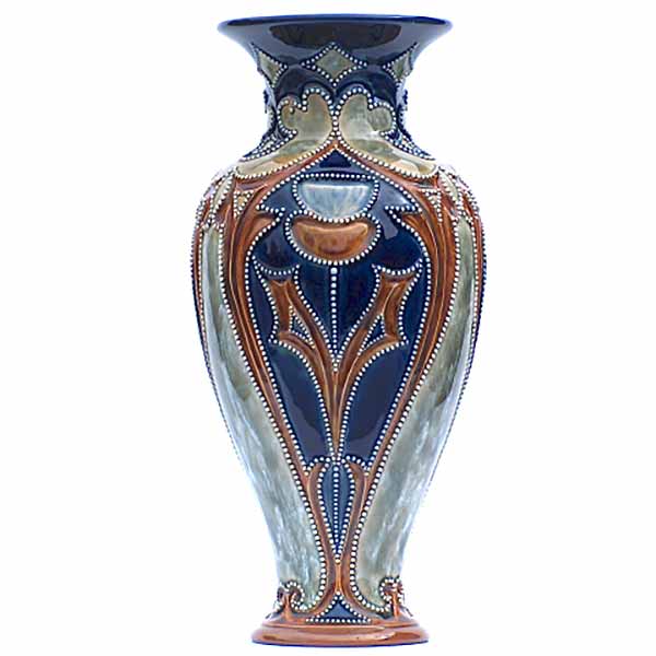 Francis Pope - a spectacular Royal Doulton stoneware beaded vase - 537