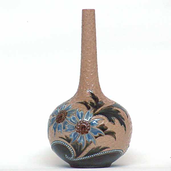 Eliza Simmance - a 21cm (8.5in) Doulton Lambeth bottle necked vase