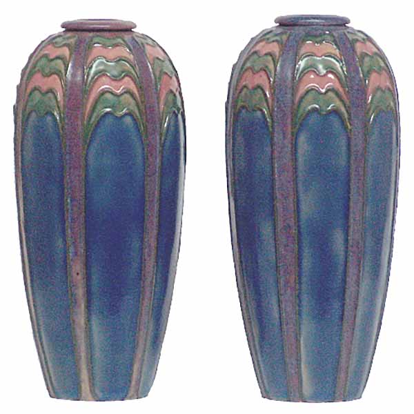 A pair of Royal Doulton Art Nouveau stoneware vases – 8104