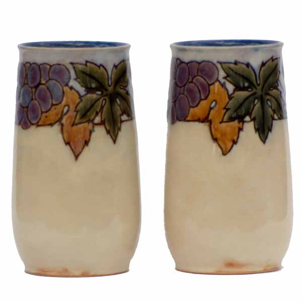 A pair of Royal Doulton 15cm (6in) vases by Minnie Webb - 8561