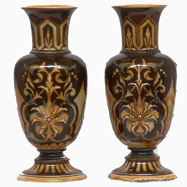 Eliza Simmance - A Doulton Lambeth Pair of 26cm (10.5in) vases – 213/214