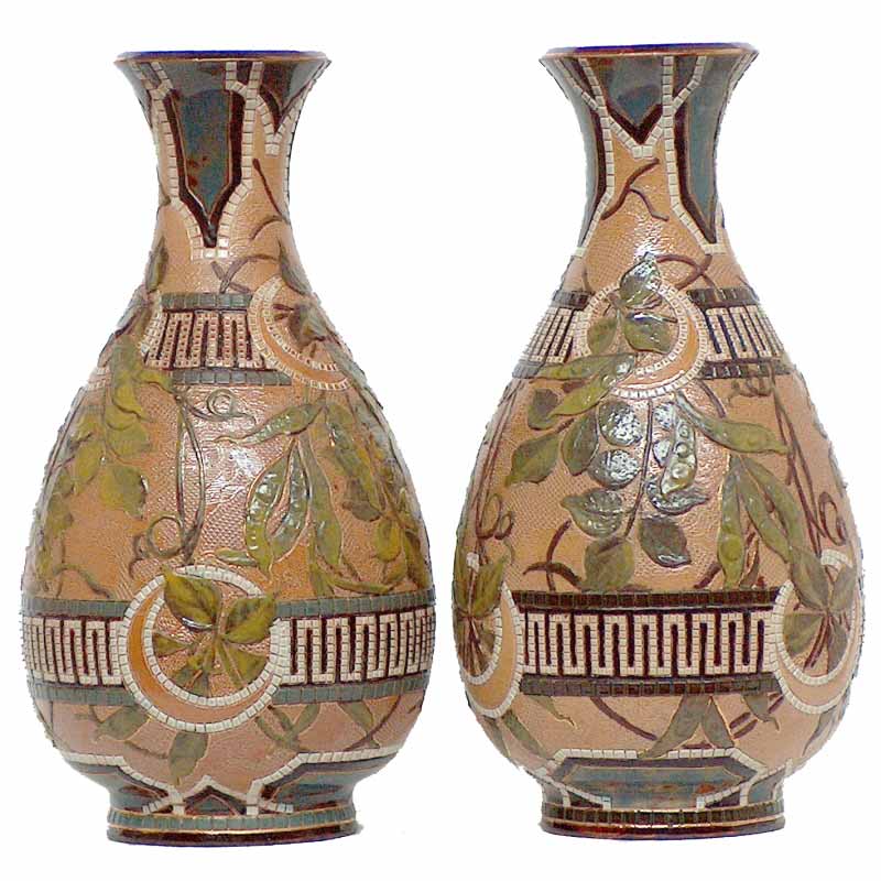 Edith Lupton - a Doulton Lambeth pair of 27cm (10.75in) vases – 1