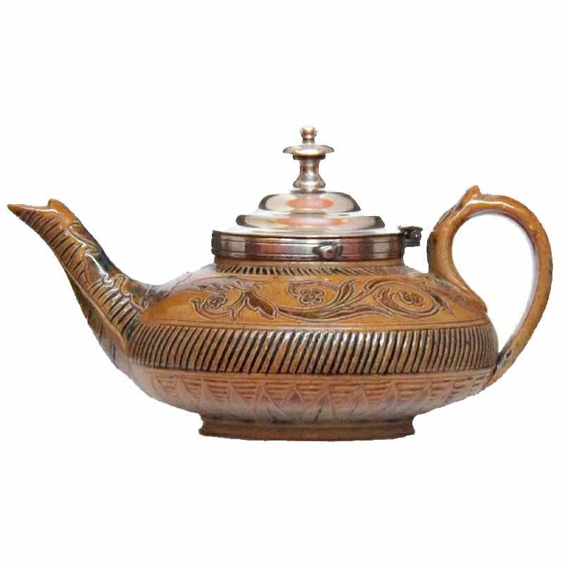 A Doulton Lambeth tea pot by Emily J Edwards