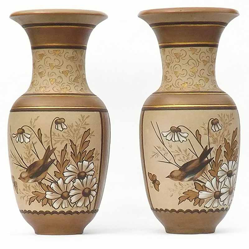 Eliza Simmance - A pair of Doulton Lambeth Silicon ware 10.5in (26cm) vases - 736