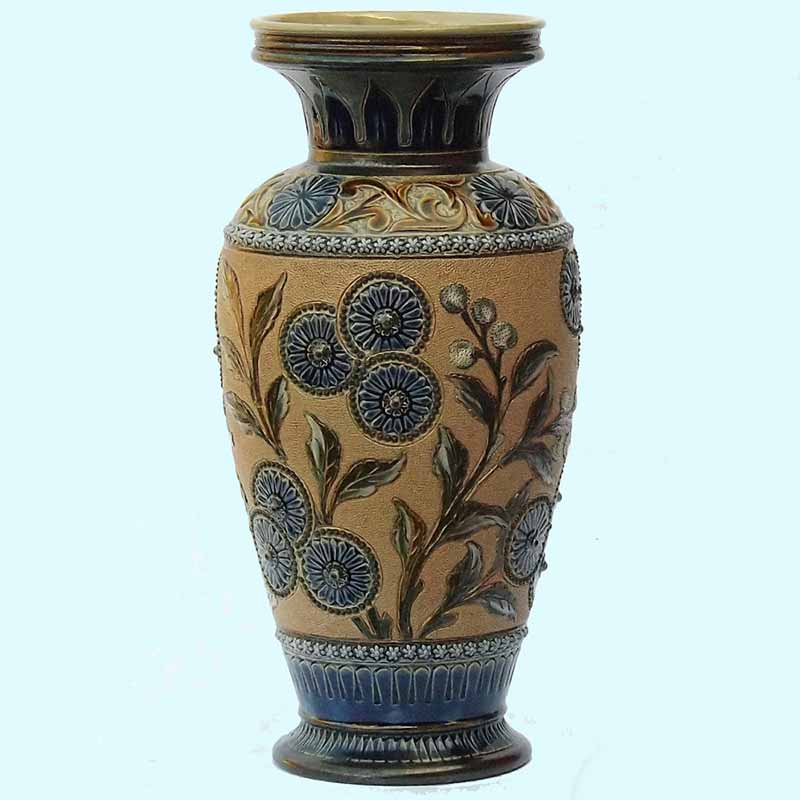 Louisa E Edwards - an 11.5Iin (29cm) Doulton Lambeth vase - 351