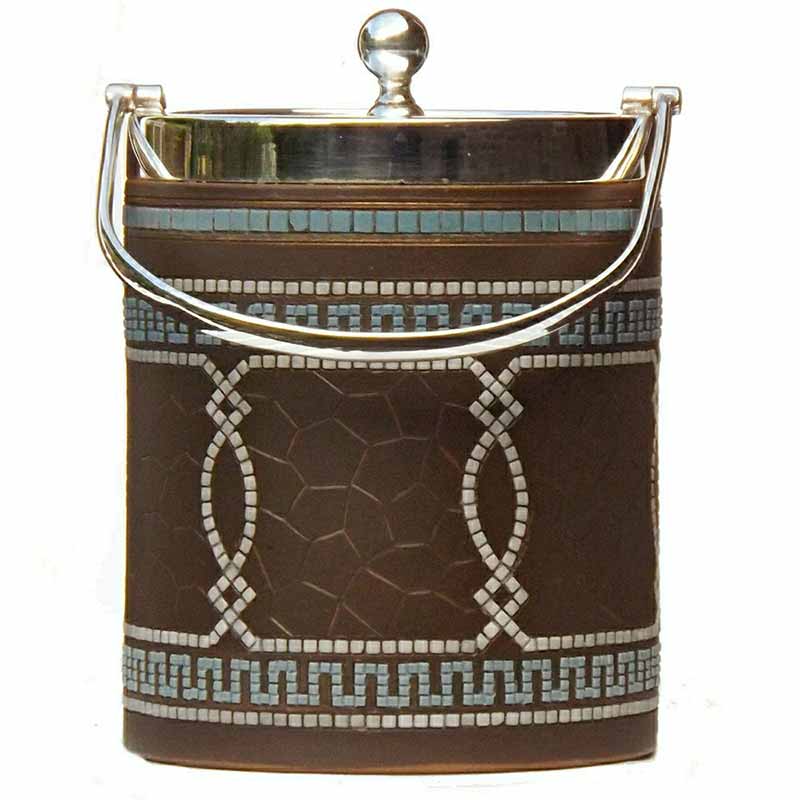A 5in (12.5cm) Doulton Lambeth Siliconware biscuit barrel by Eliza Simmance - 342