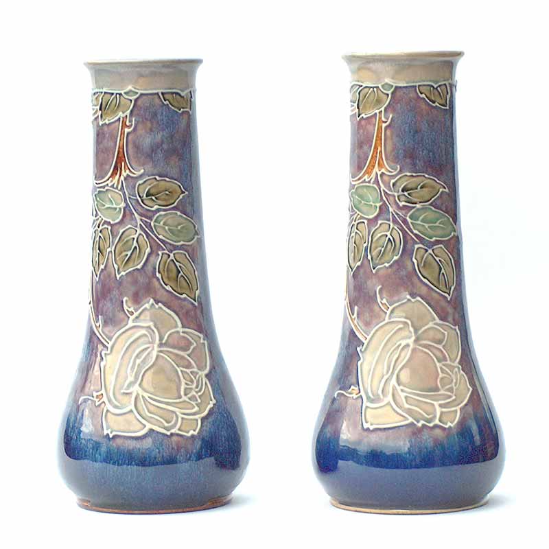 Pair of Royal Doulton Art Nouveau stoneware vases