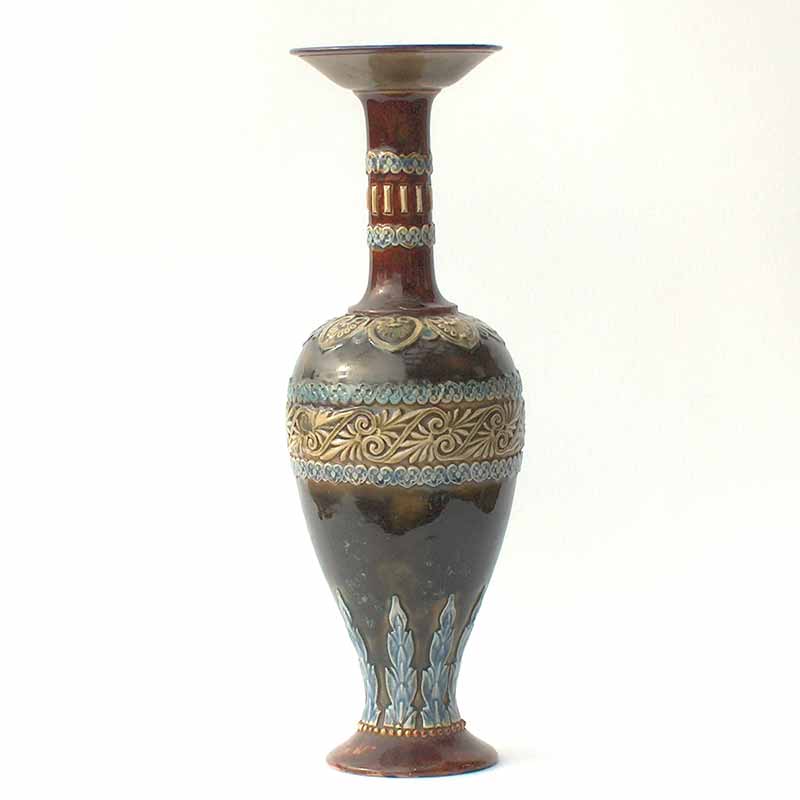 Doulton Lambeth tall stoneware vase