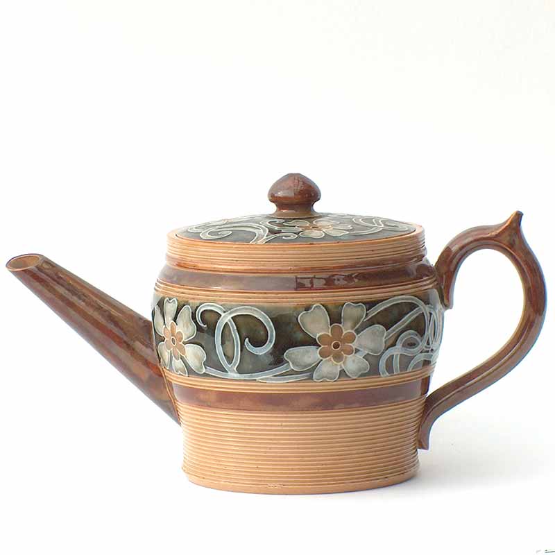 Art Nouveau Doulton Lambeth stoneware teapot 