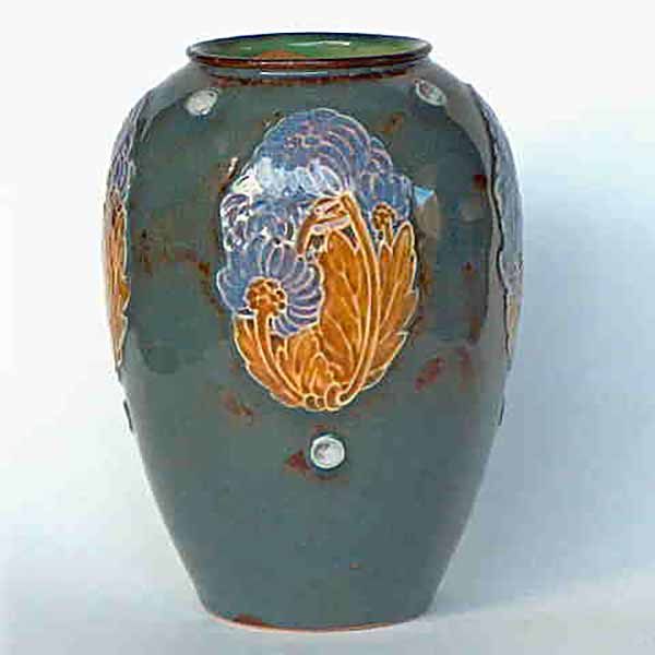An oval Royal Doulton Art Nouveau vase by Maud Bowden