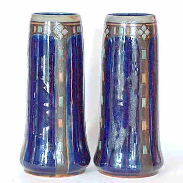 A pair of Royal Doulton Art Deco Vases